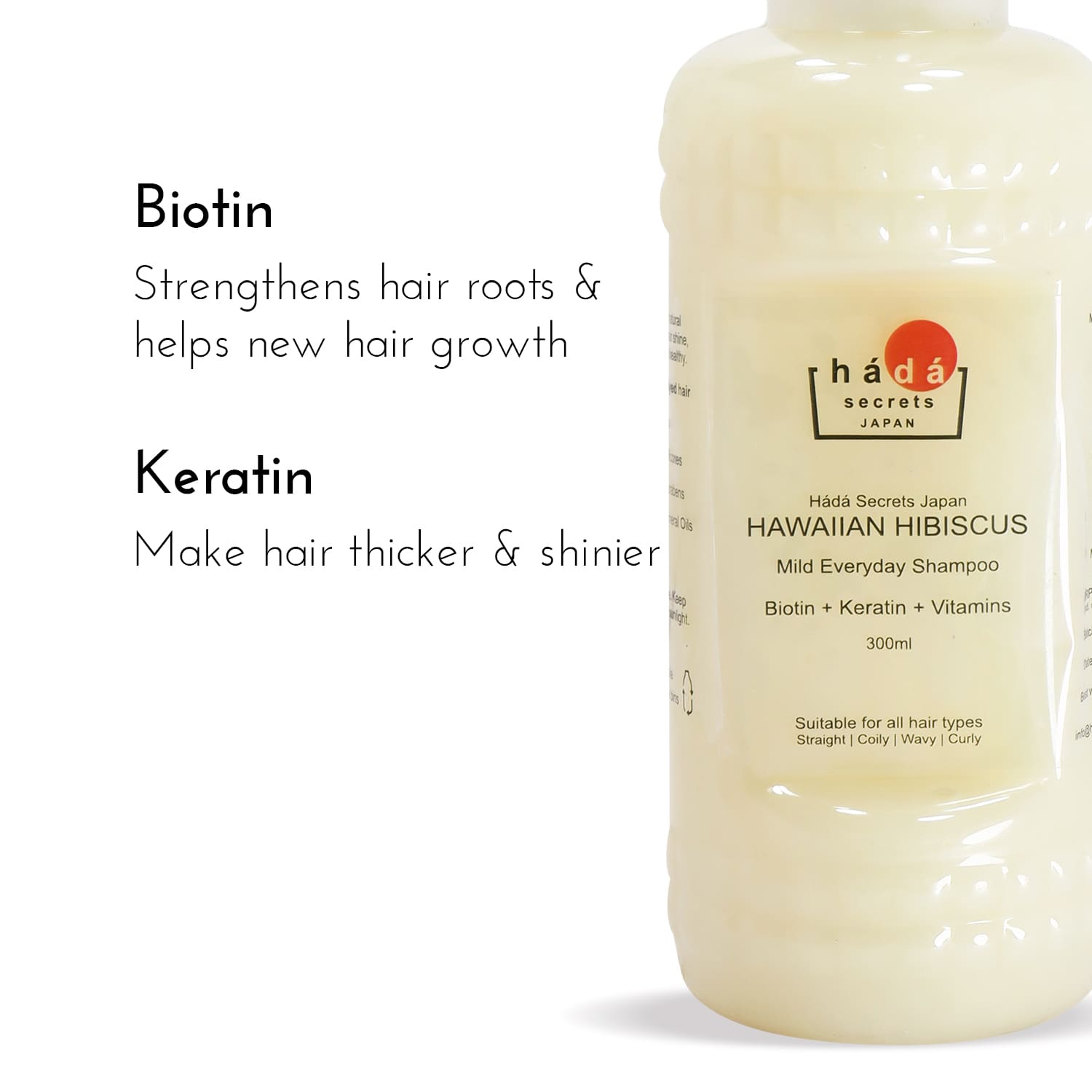 Hawaiian Hibiscus Shampoo with Biotin, Keratin, Vitamins & Oils