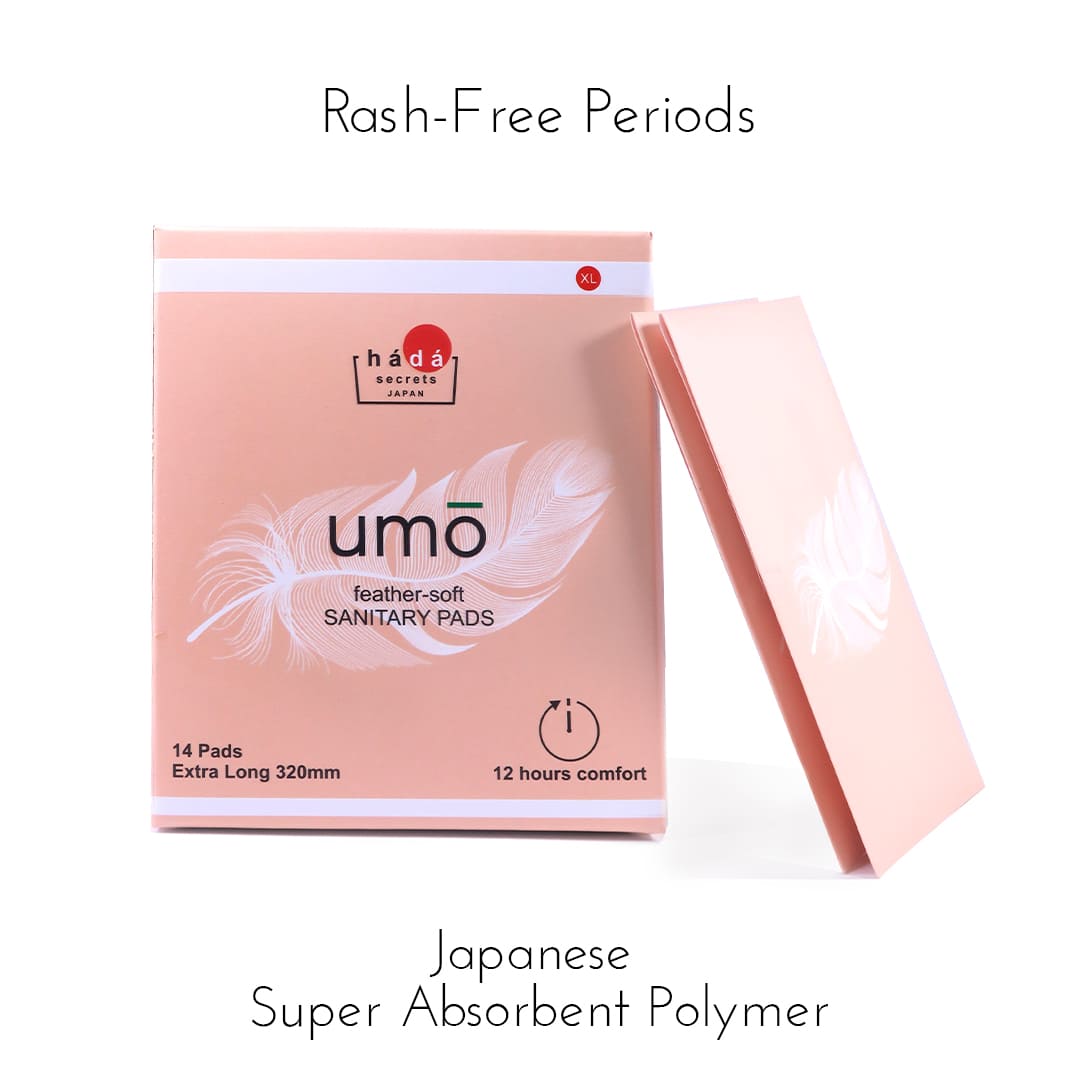 umō Feather-Soft Fast-Absorbing & Leak-Proof Sanitary Pads Extra-Long (320mm) (Pack of 28 pads)