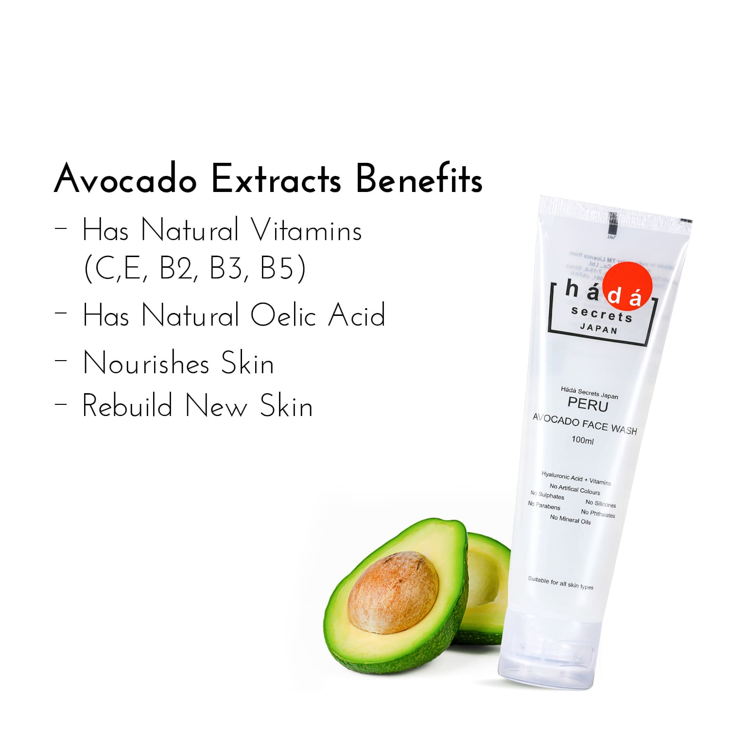 Peru Avocado Facewash with Hyaluronic acid & Vitamins